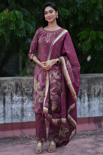 Maroon designer salwar set