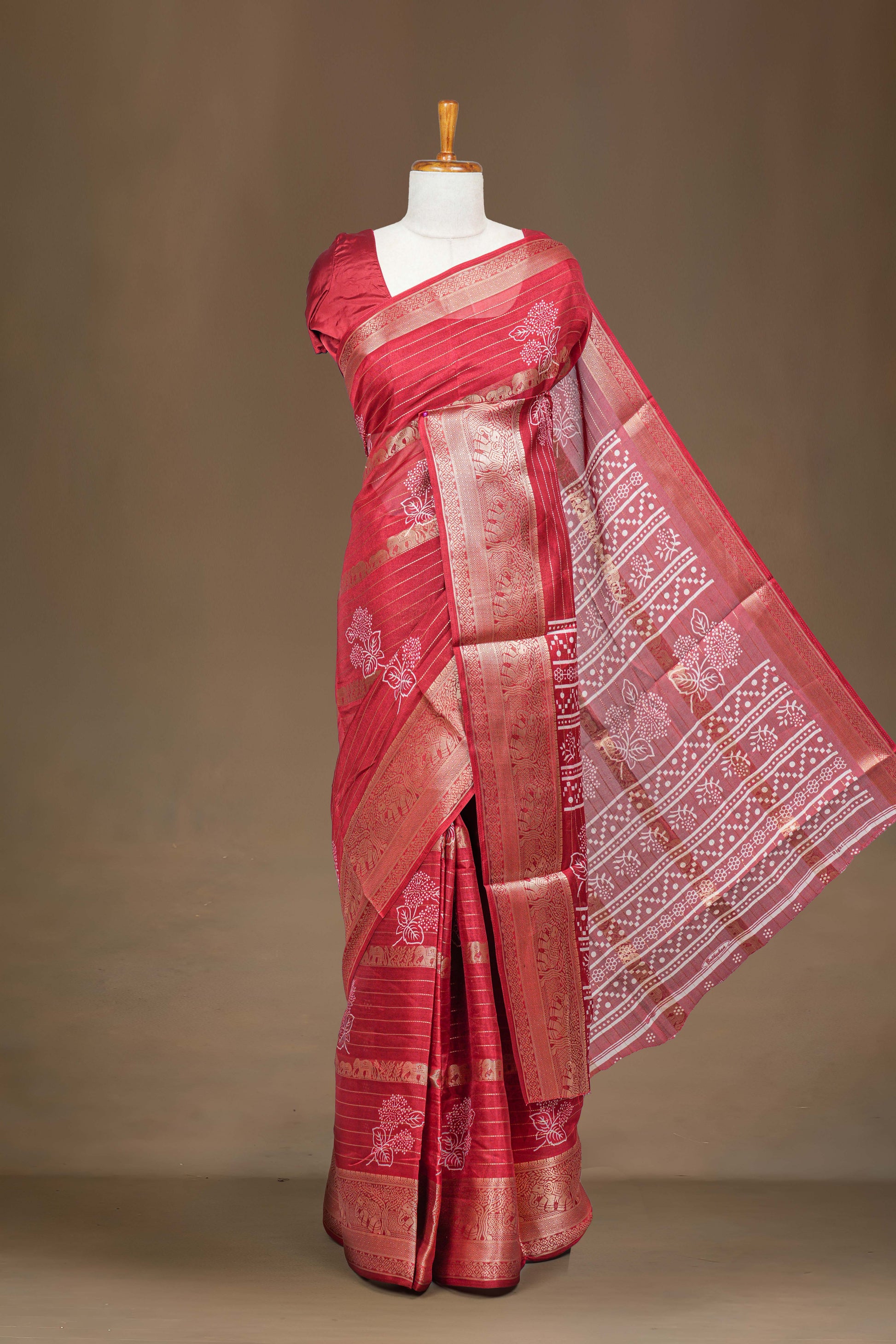 Maroon dola silk weave