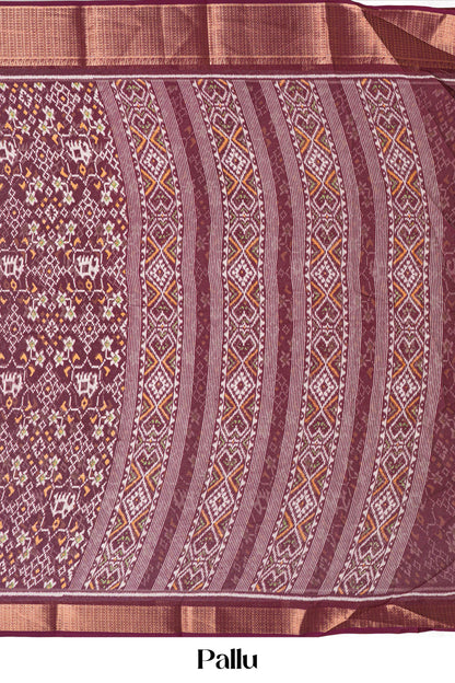 Maroon dupion silk wedding saree