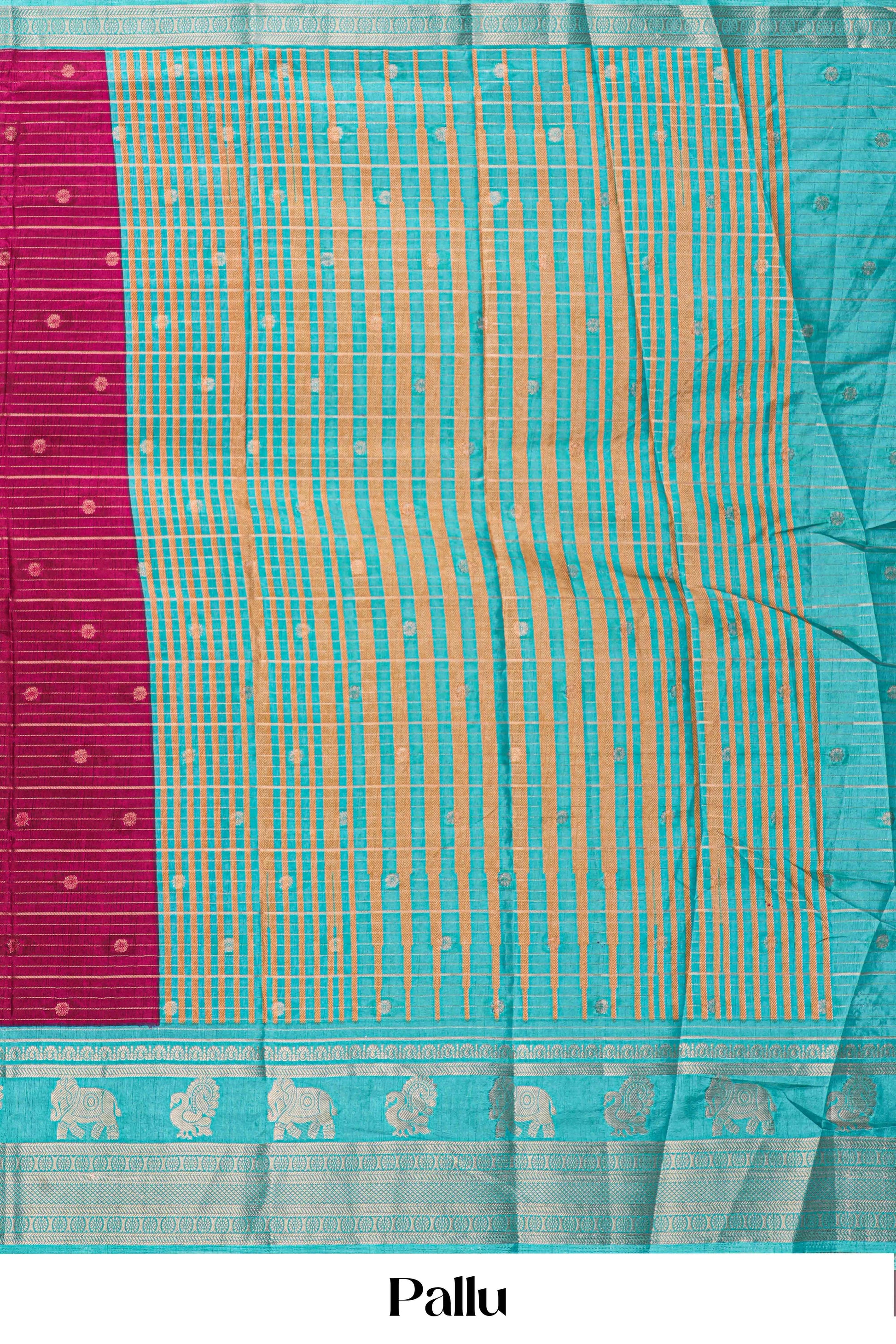 Maroon festive dola silk saree