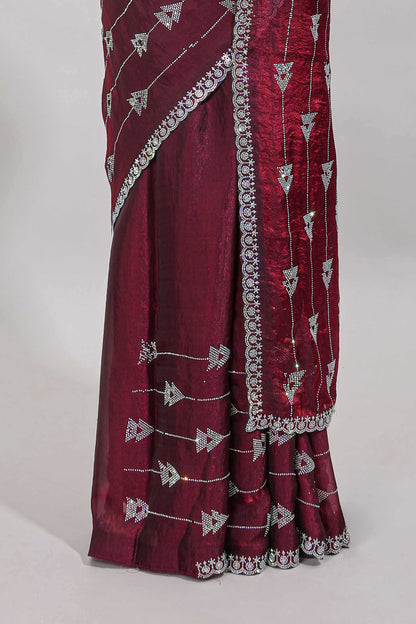 Maroon festive saree

