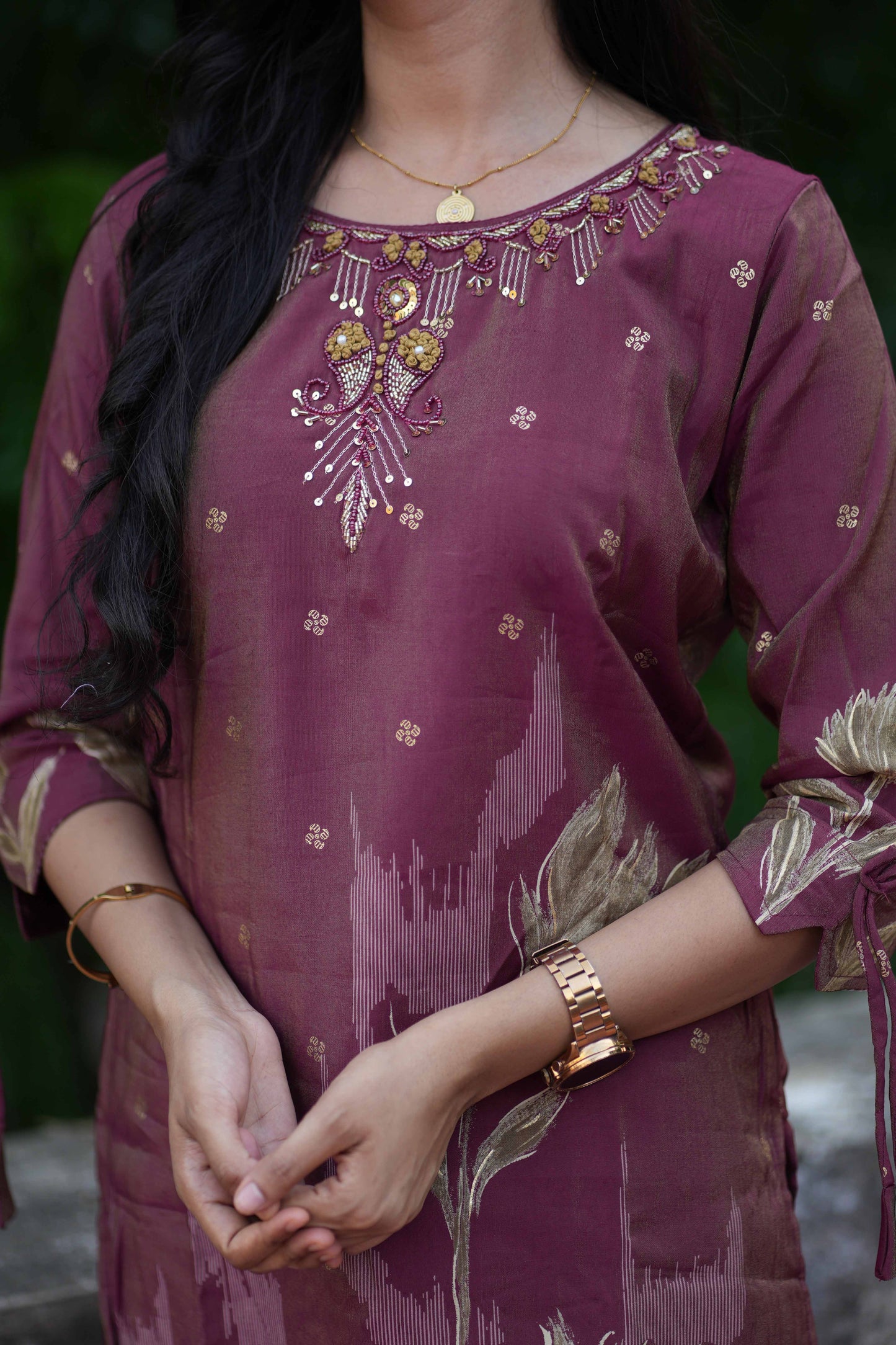 Maroon festive traditional outfit