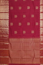 Maroon gold zari silk saree
