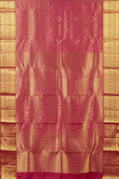 Maroon jacquard designer silk saree