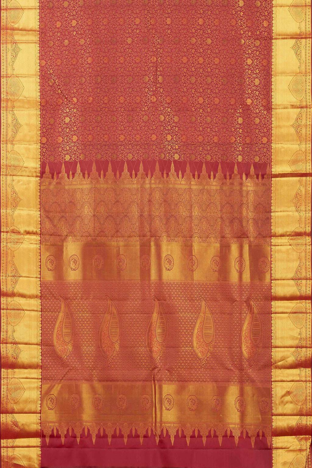 Maroon jacquard silk saree