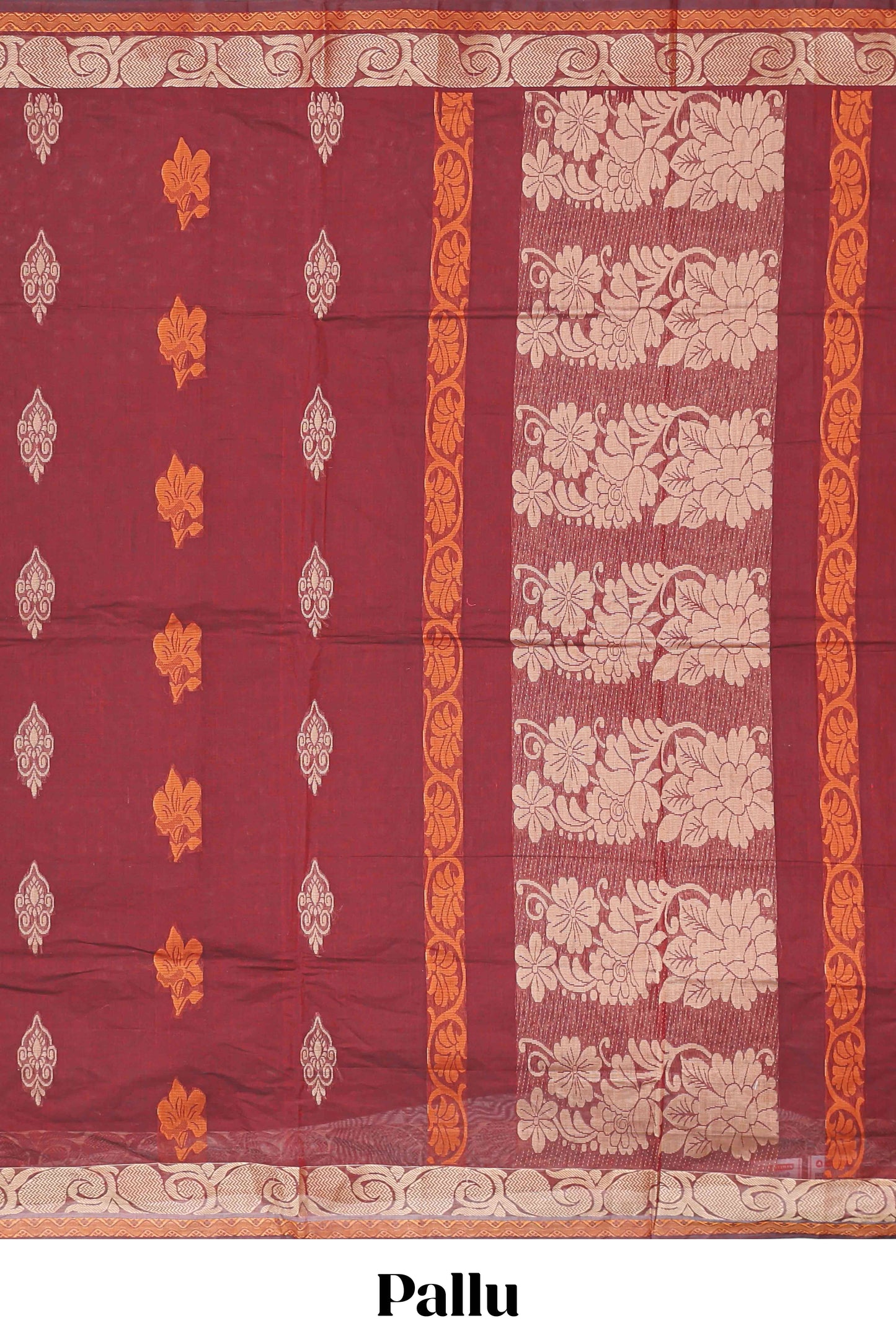 Maroon kanchi cotton saree