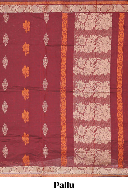 Maroon kanchi cotton saree