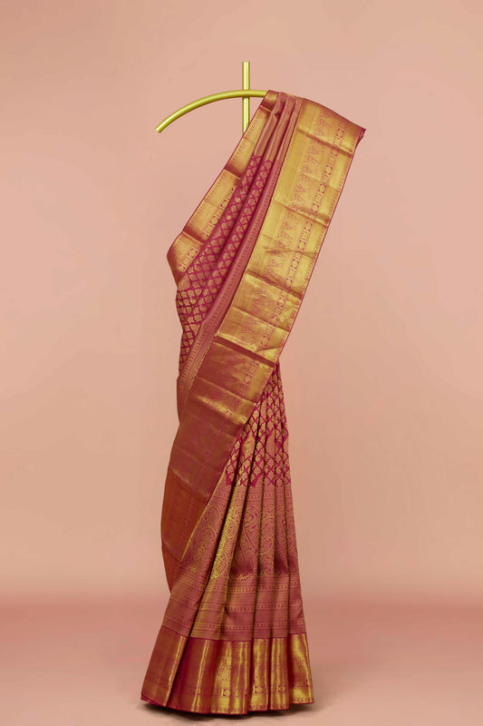 Maroon pattu pure silk sarees