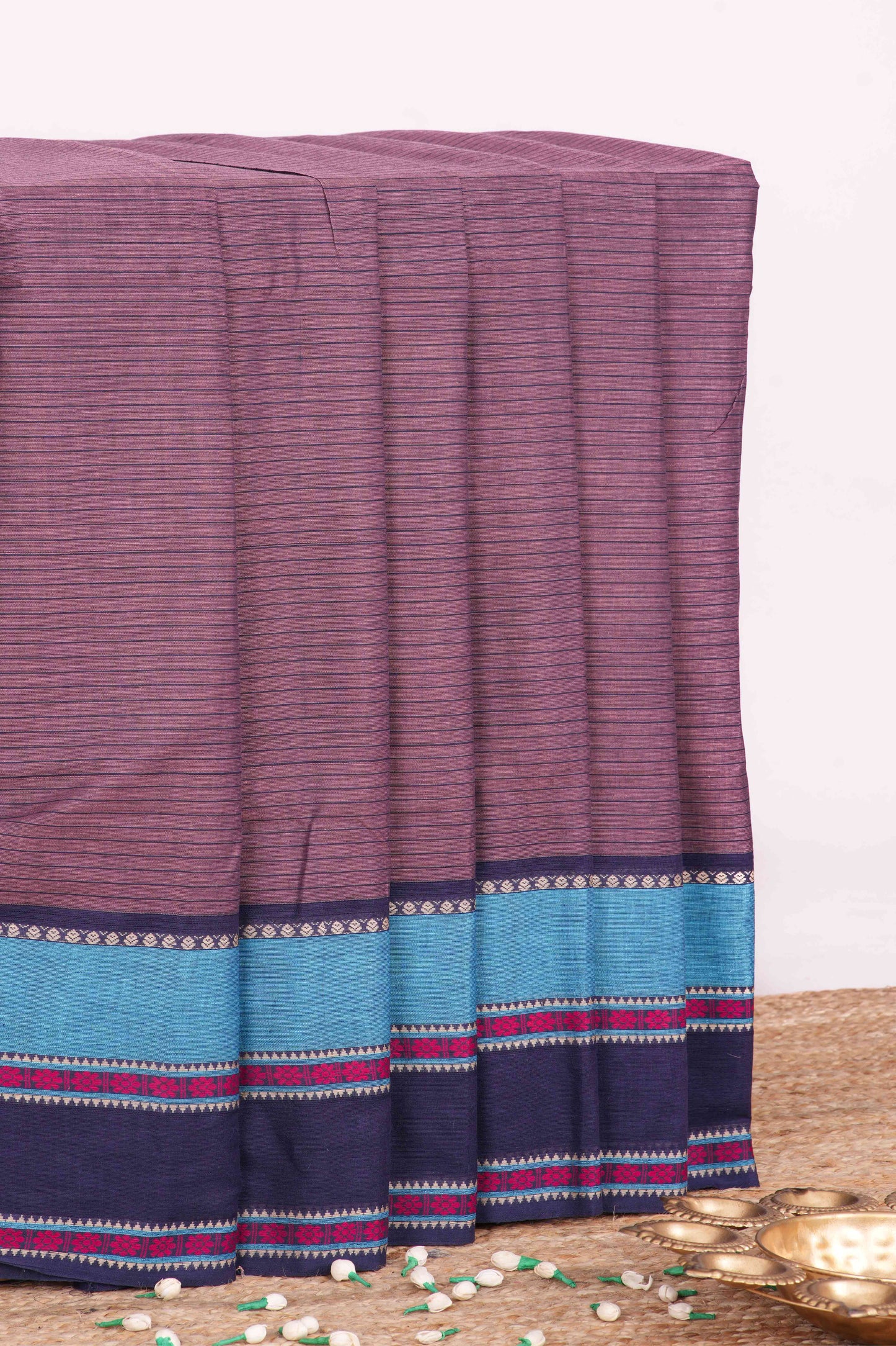 Maroon printed Chirala cotton saree