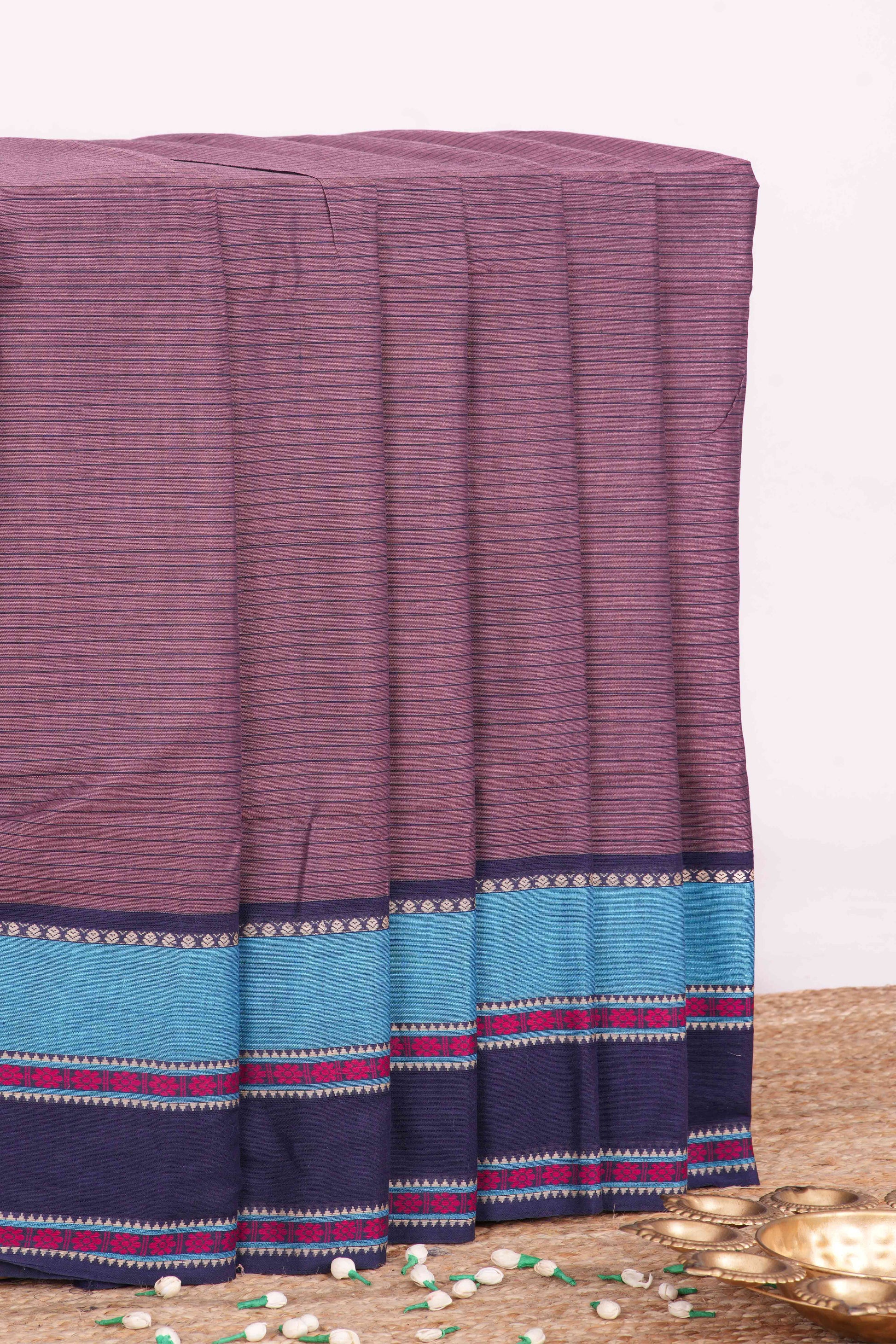 Maroon printed Chirala cotton saree