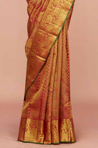 Maroon silks saree with zari border