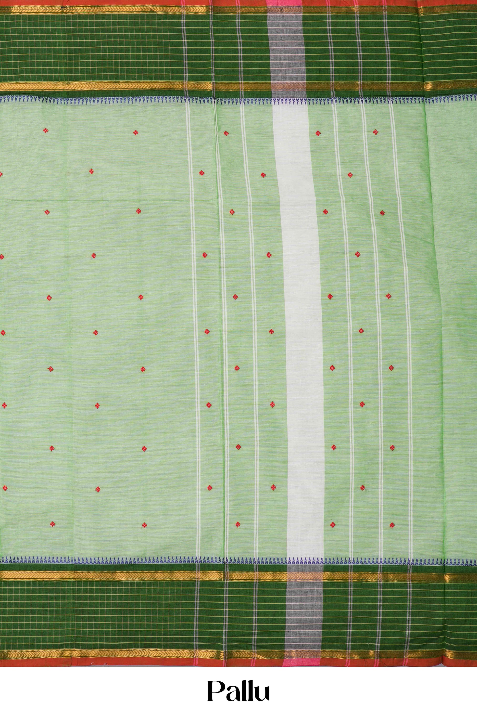 Matcha green Chettinad cotton saree