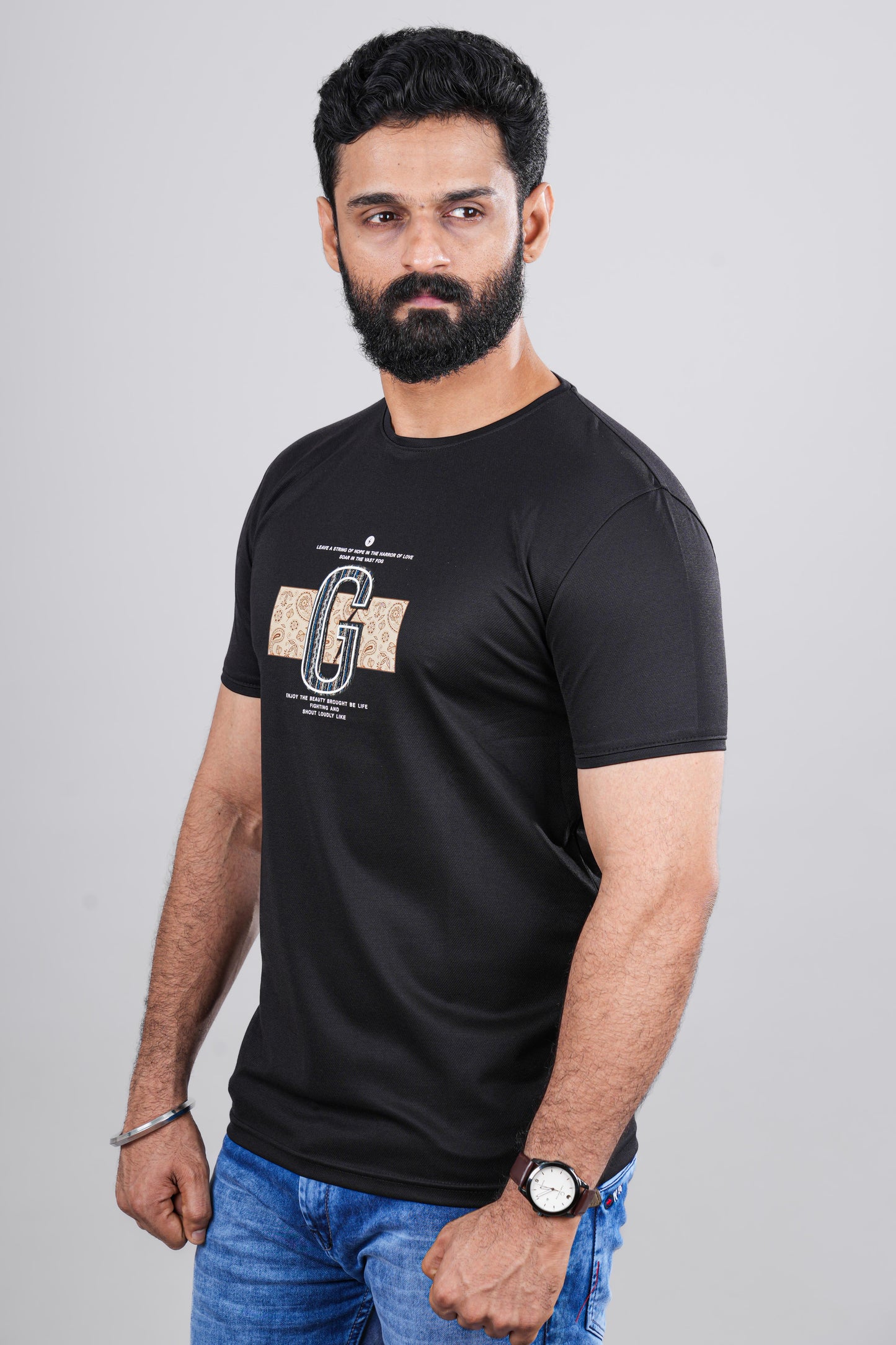Mens black basic tee