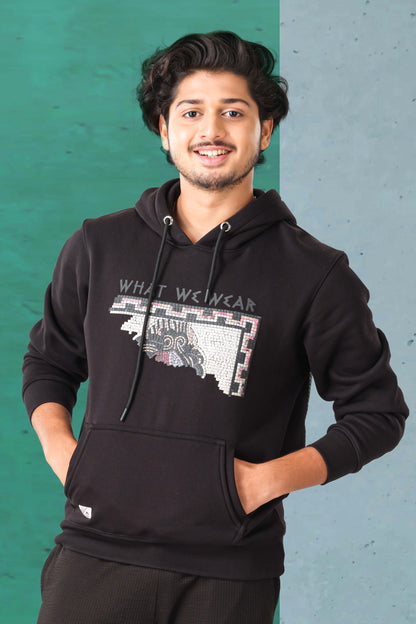 Mens black hoodie tee