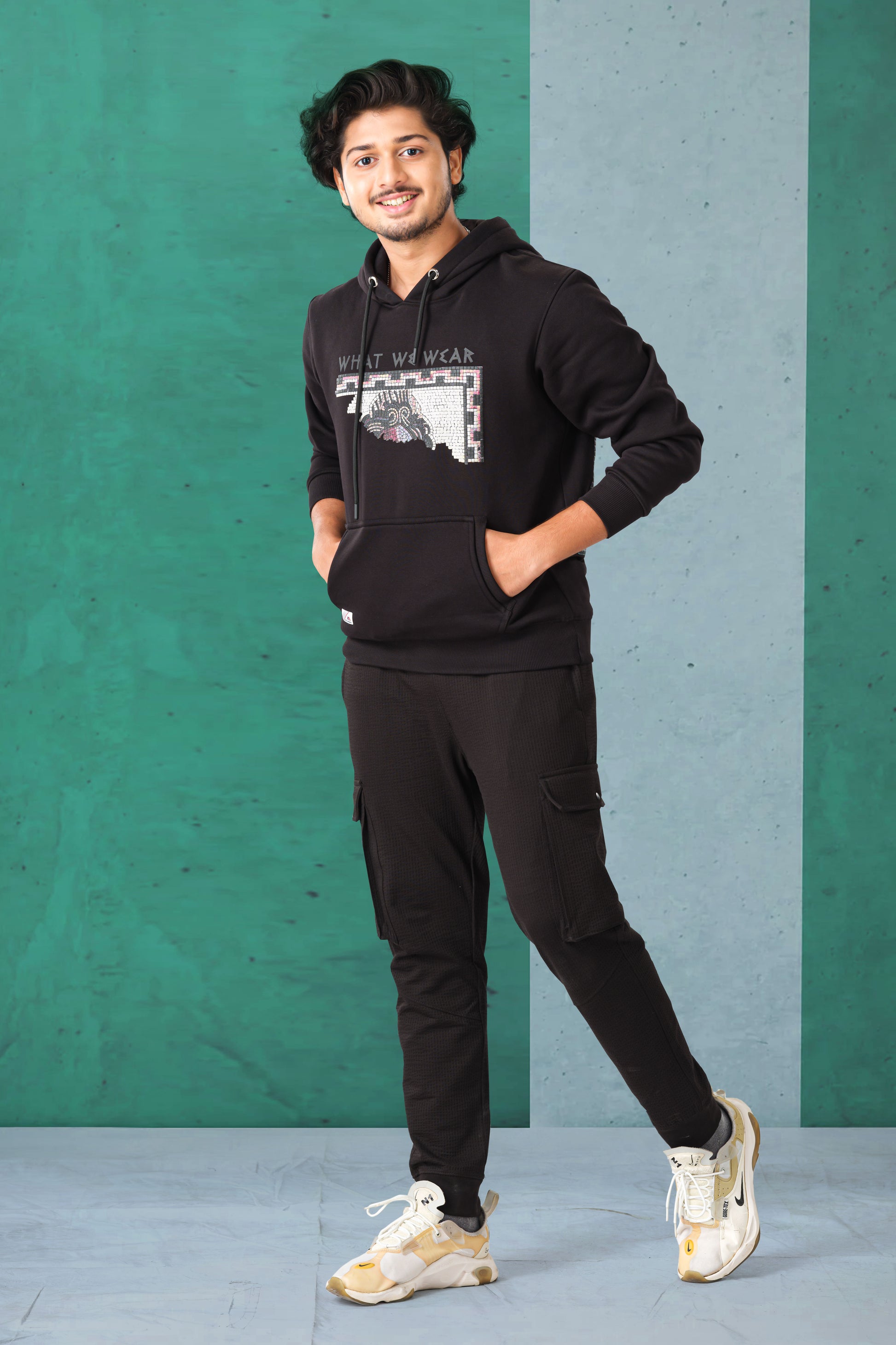 Mens hooded fashion tee