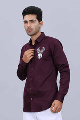 Mens satin printed shirt
