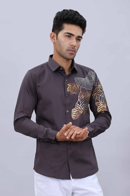 Mens satin slim shirt