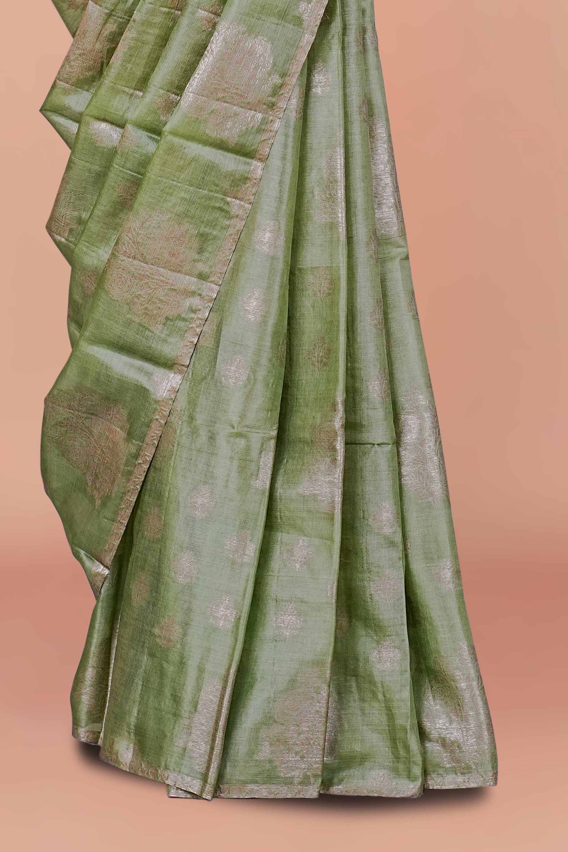 Minimalist tussar silk saree
