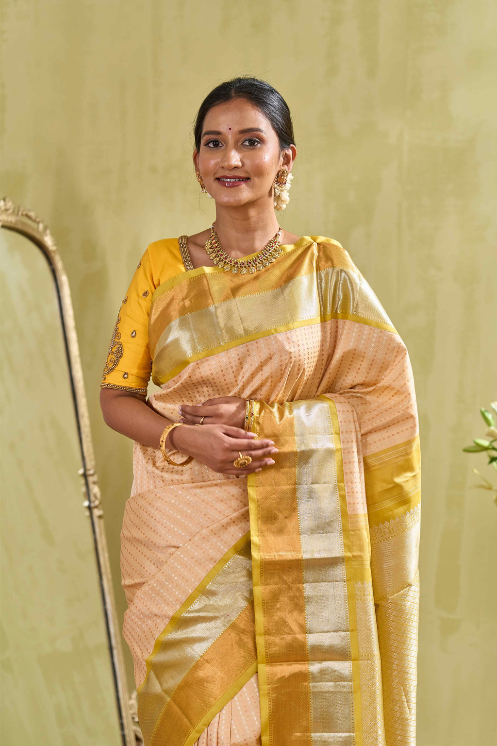 Mint bridal silk saree