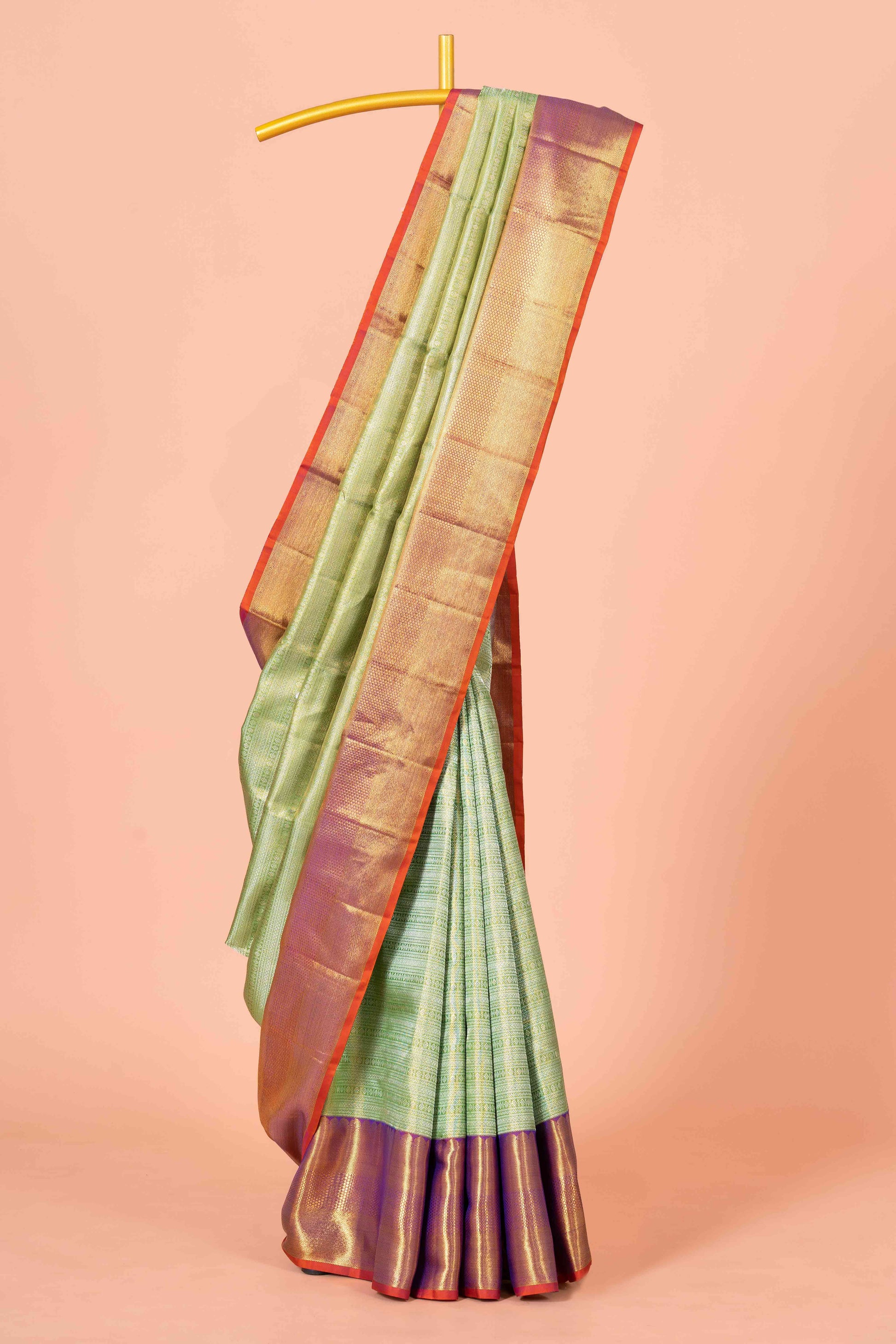 Mint green pattu saree