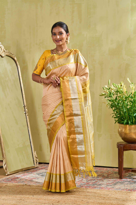 Mint green pattu silk saree
