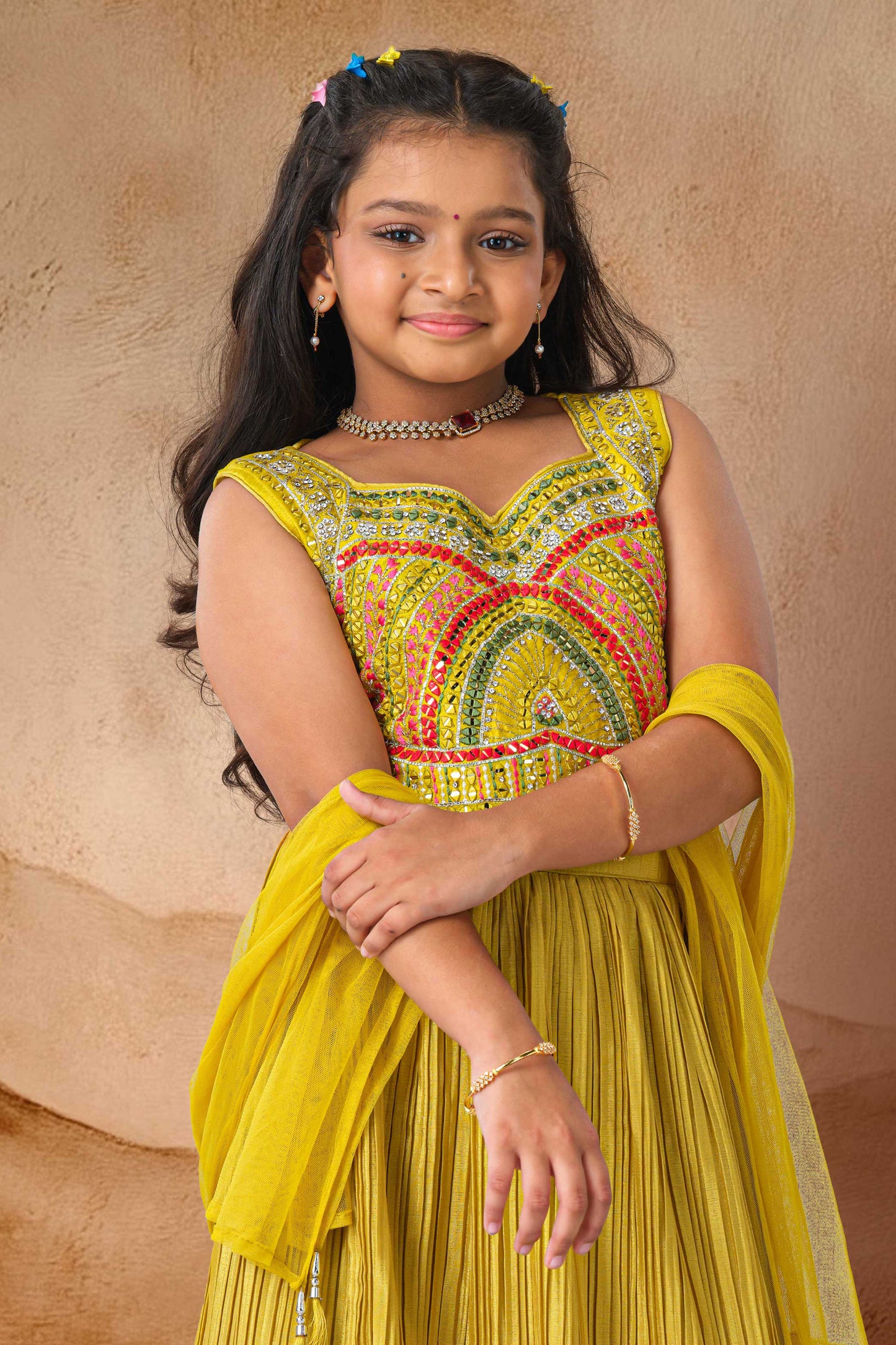 Mirror embellished traditional attire