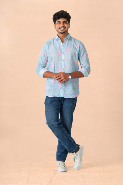 Modern blue print shirt