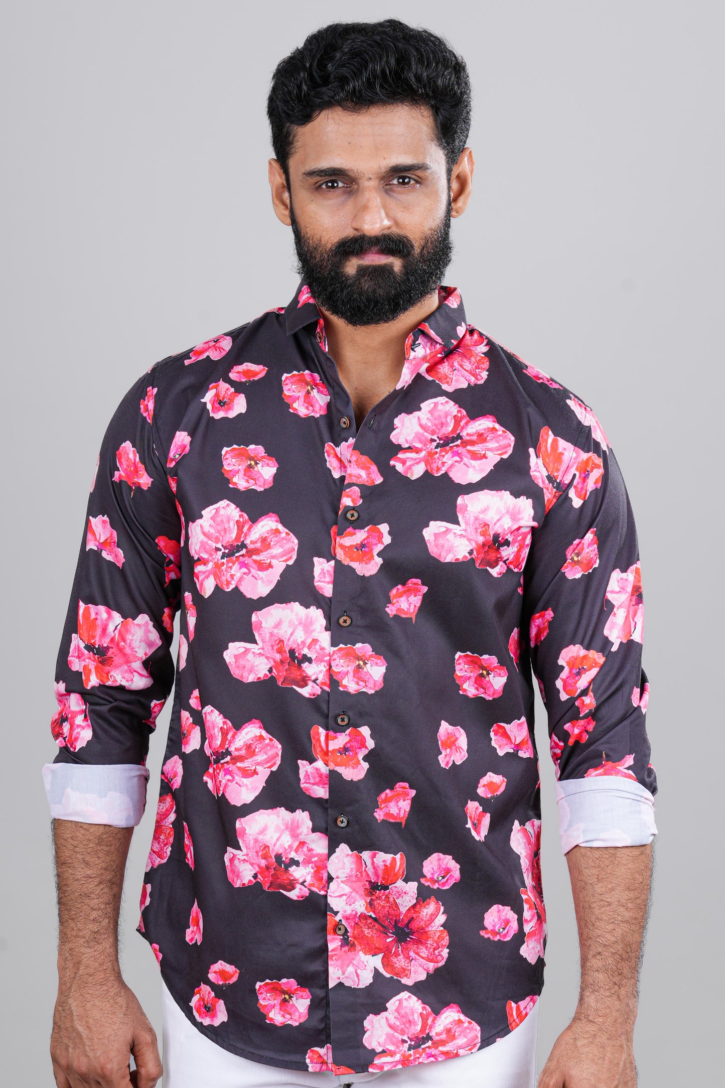 Modern flower print shirt