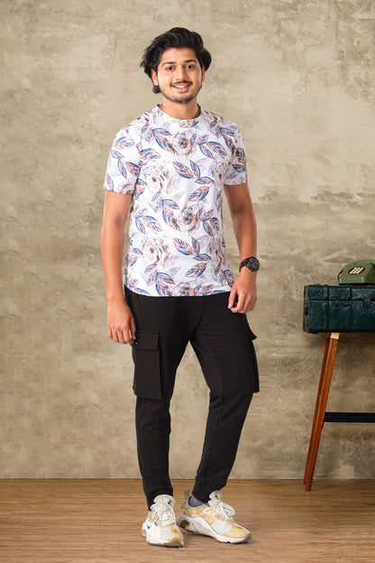 Modern white printed tee