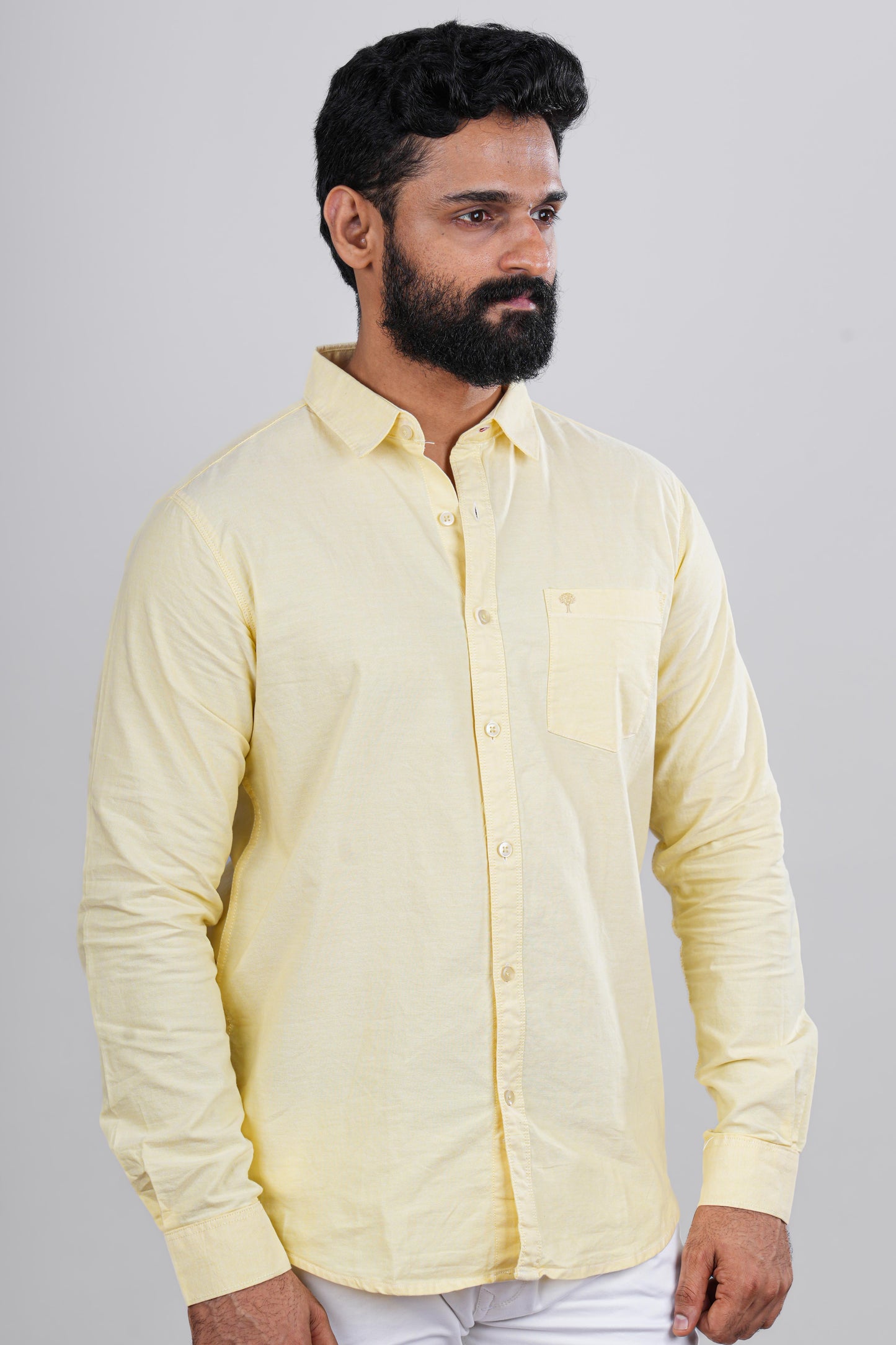 Modern yellow print shirt