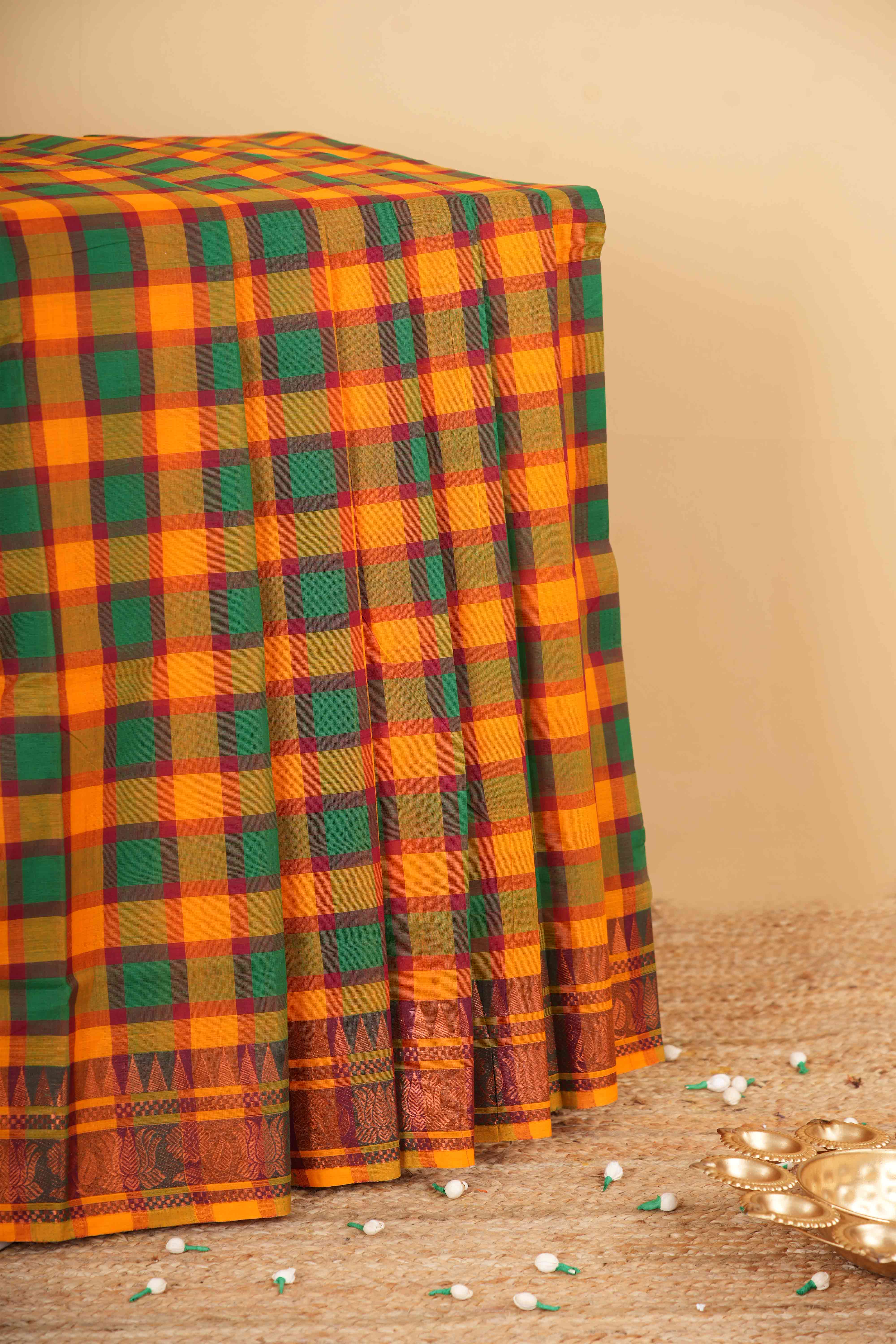 Multi checks chettinad cotton saree
