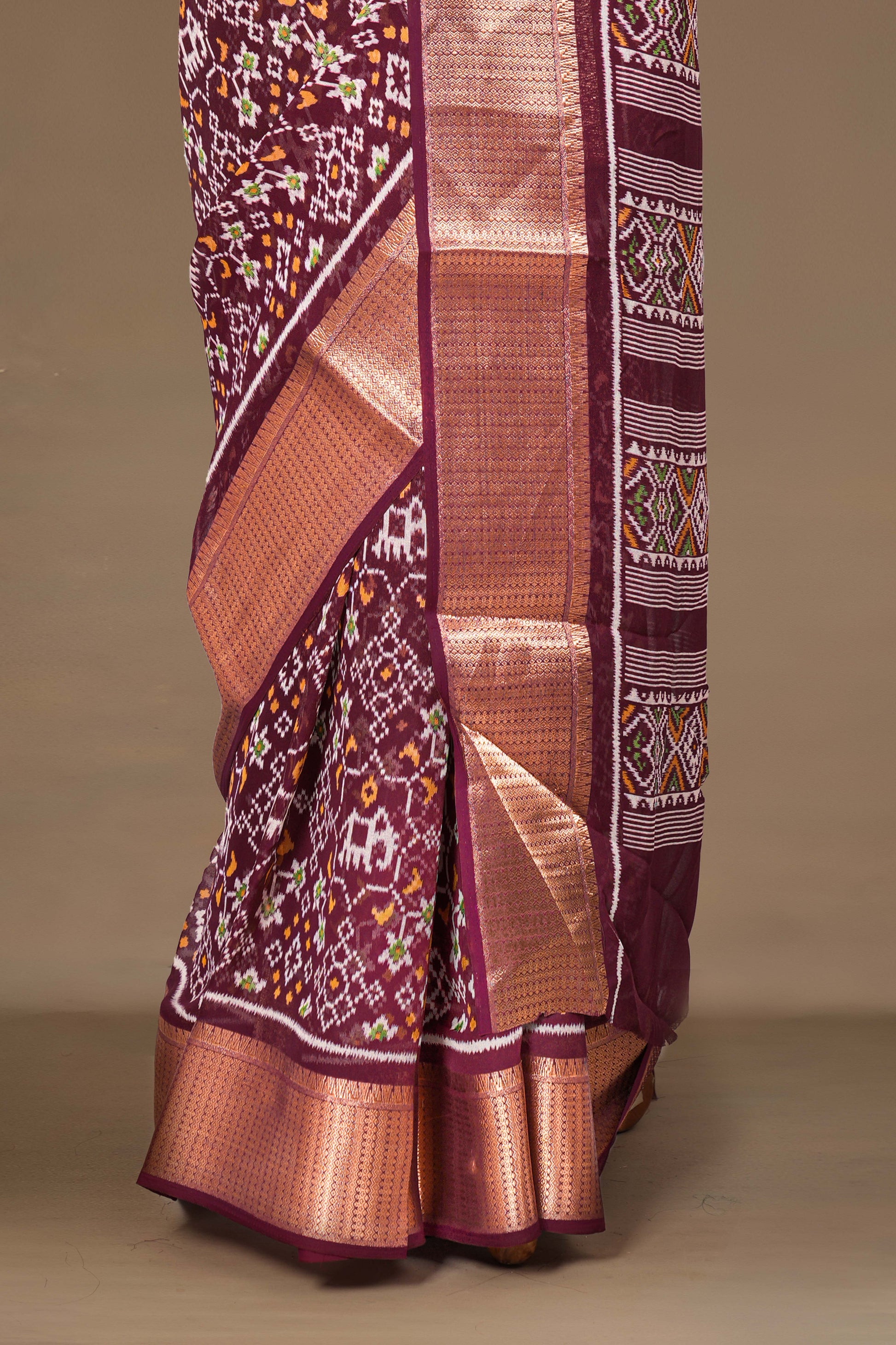 Multi color pallu dupion silk saree