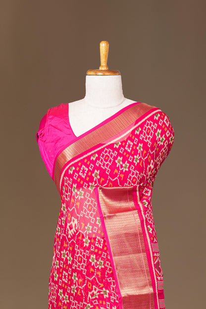 Multi color pallu silk saree
