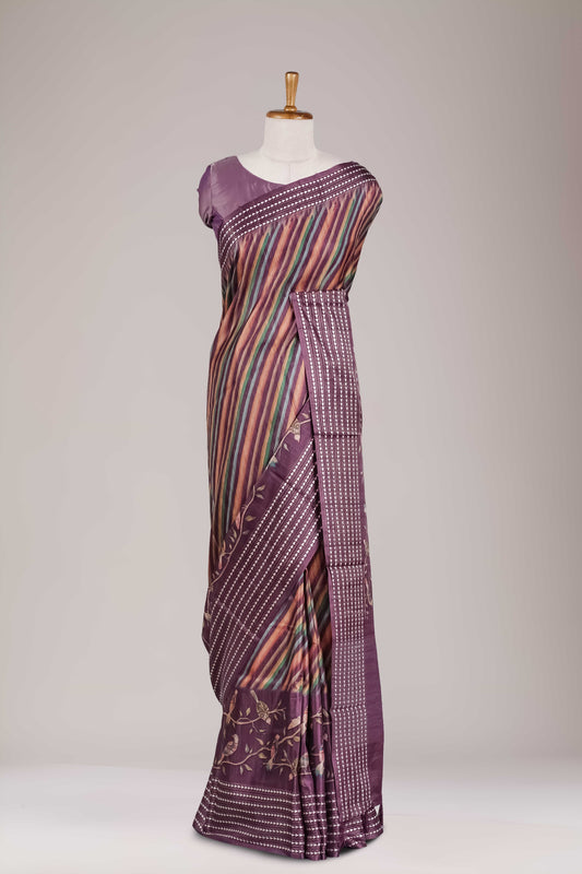 Multicolor Tussar Saree