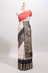 Multicolor dola silk check saree