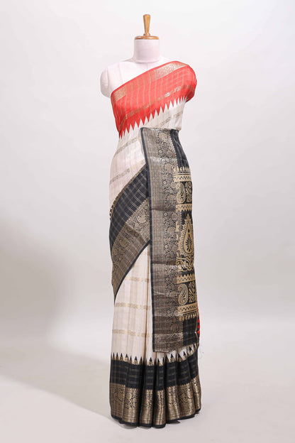 Multicolor dola silk check saree