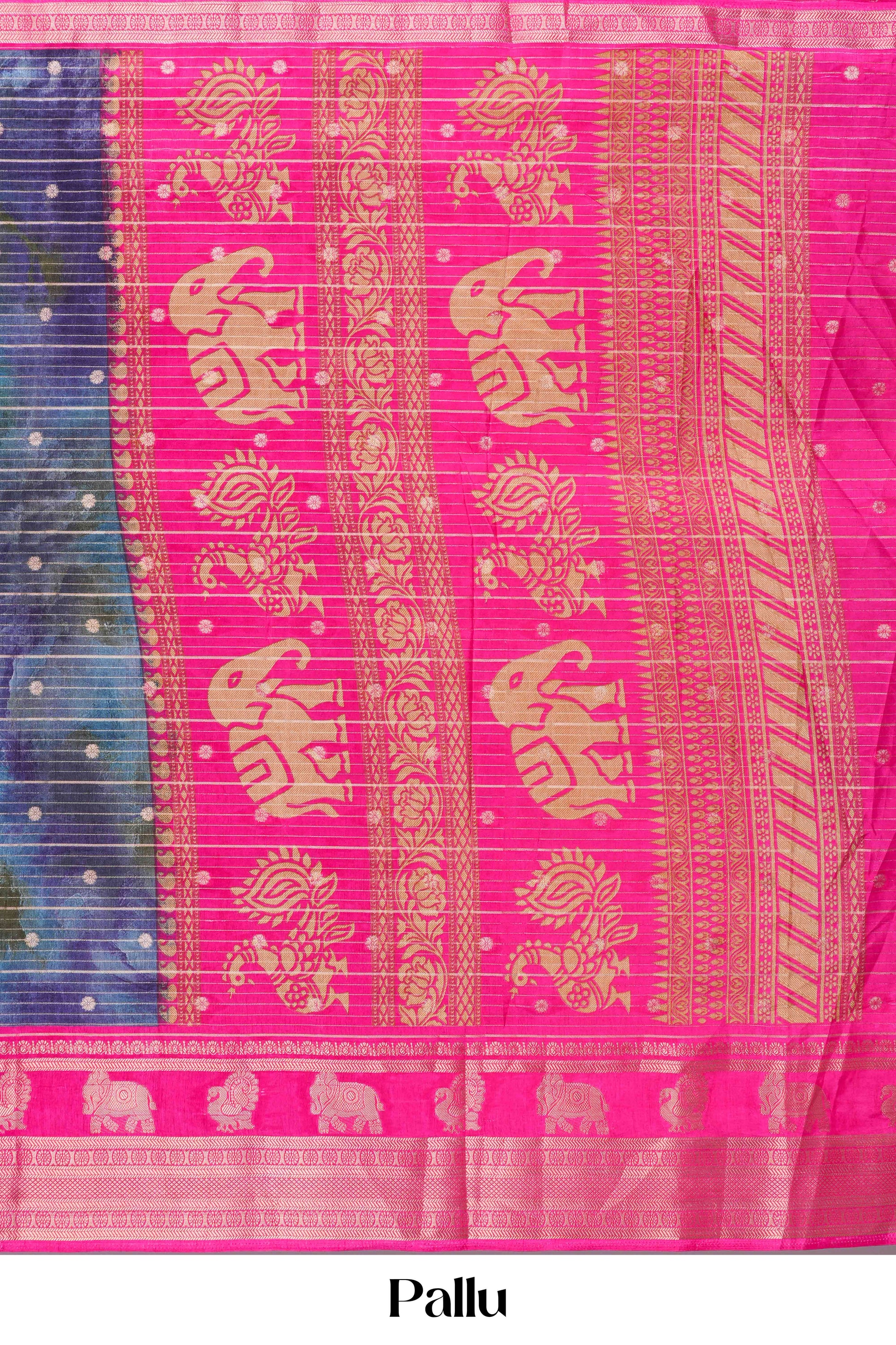 Multicolor dola silk designer saree