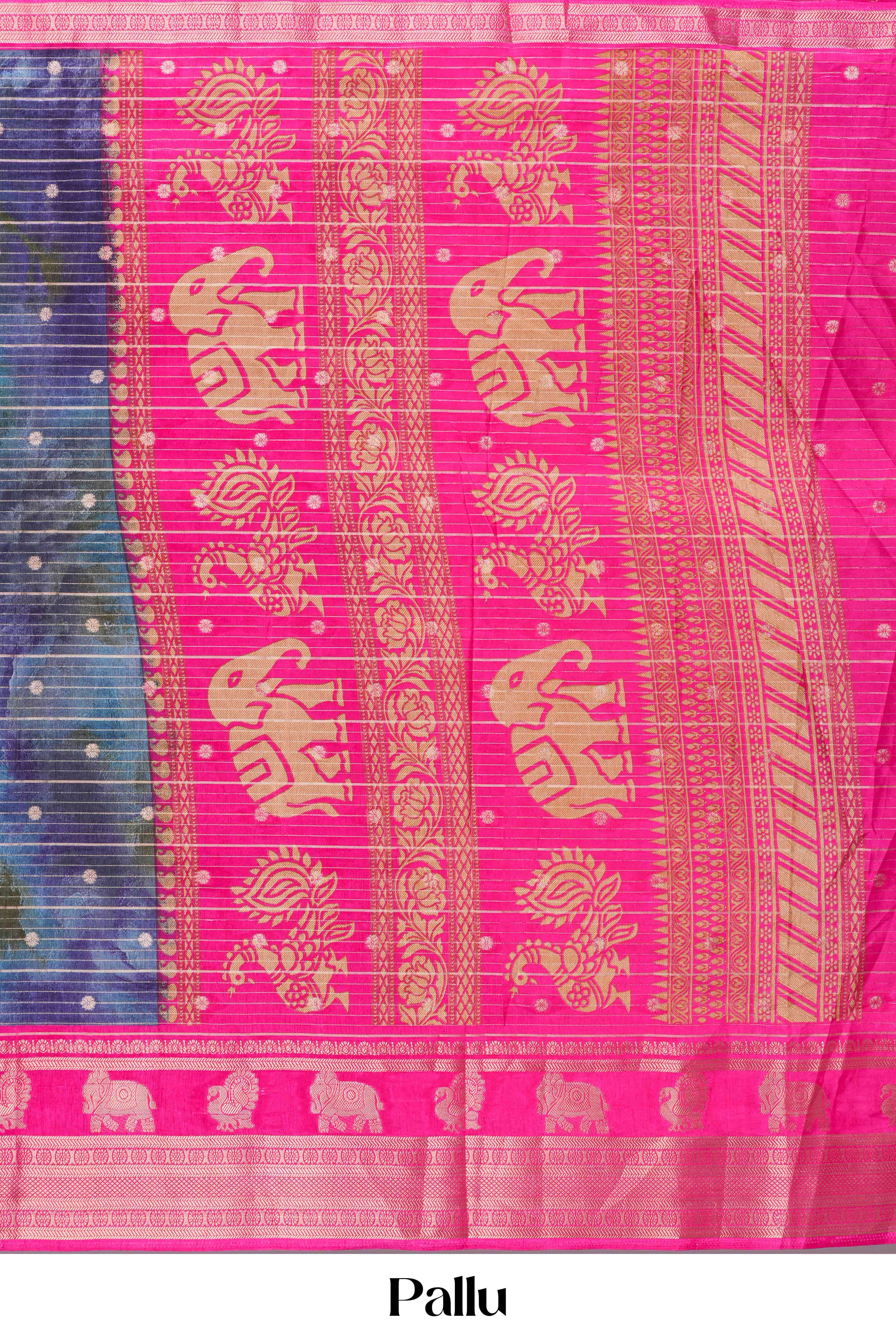 Multicolor dola silk designer saree