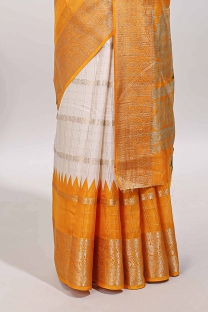 Multicolor dola silk elegant saree