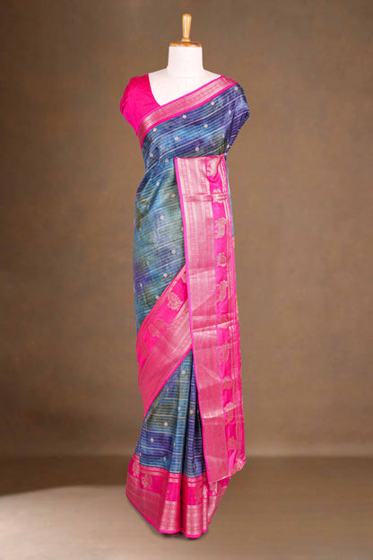 Multicolor dola silk elephant vine saree