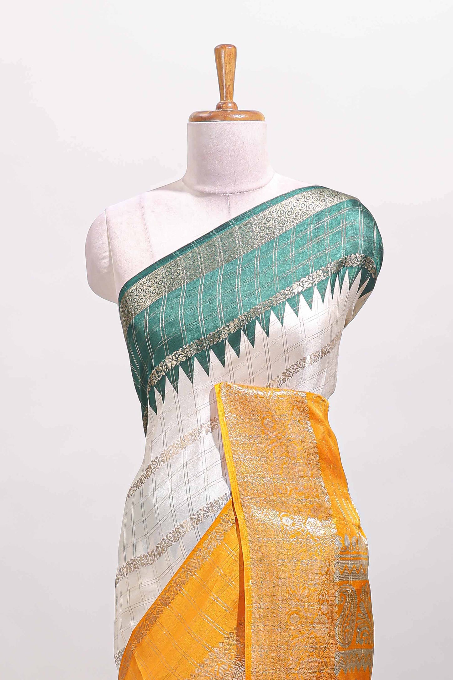 Multicolor dola silk ethnic saree