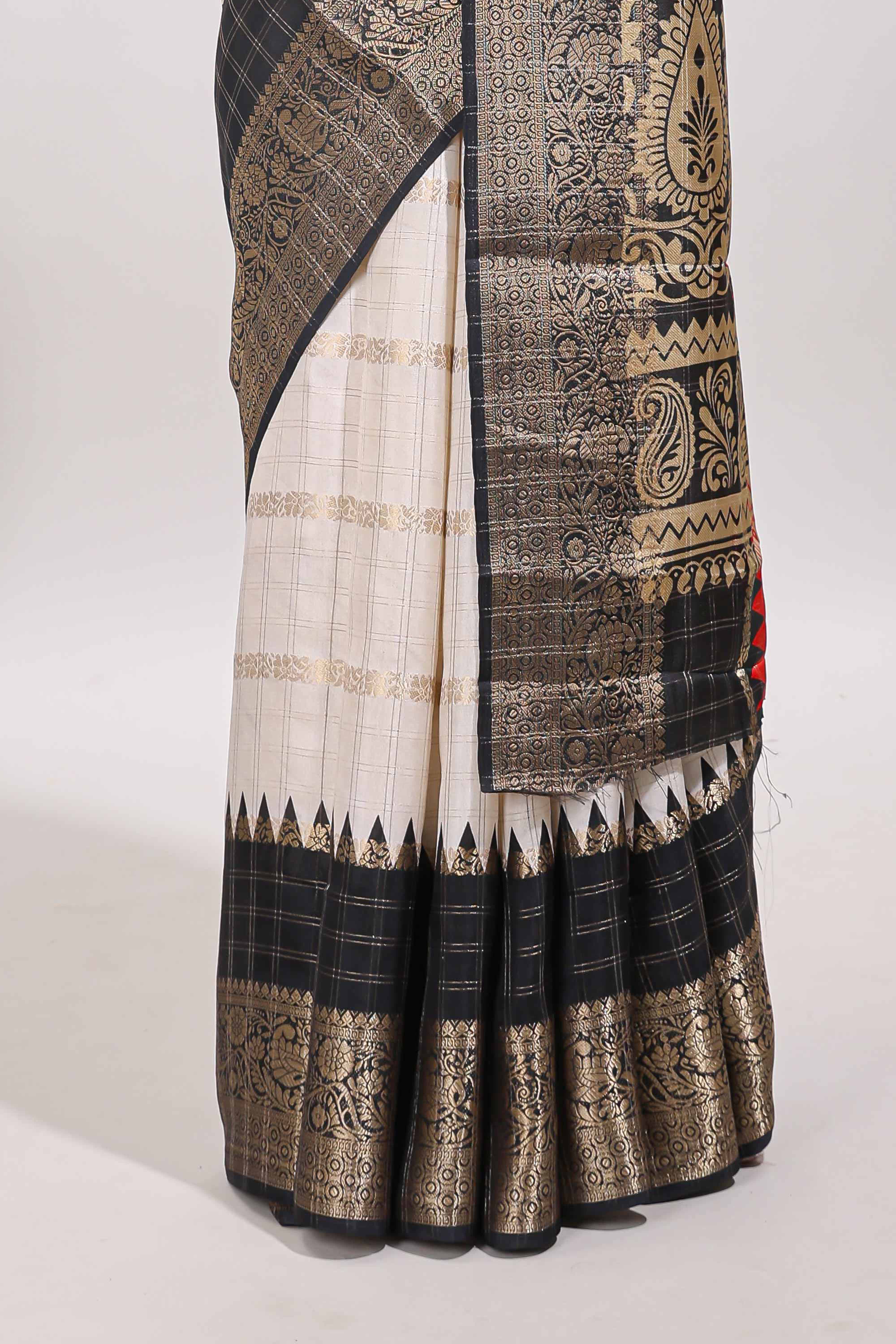 Multicolor dola silk printed pallu saree