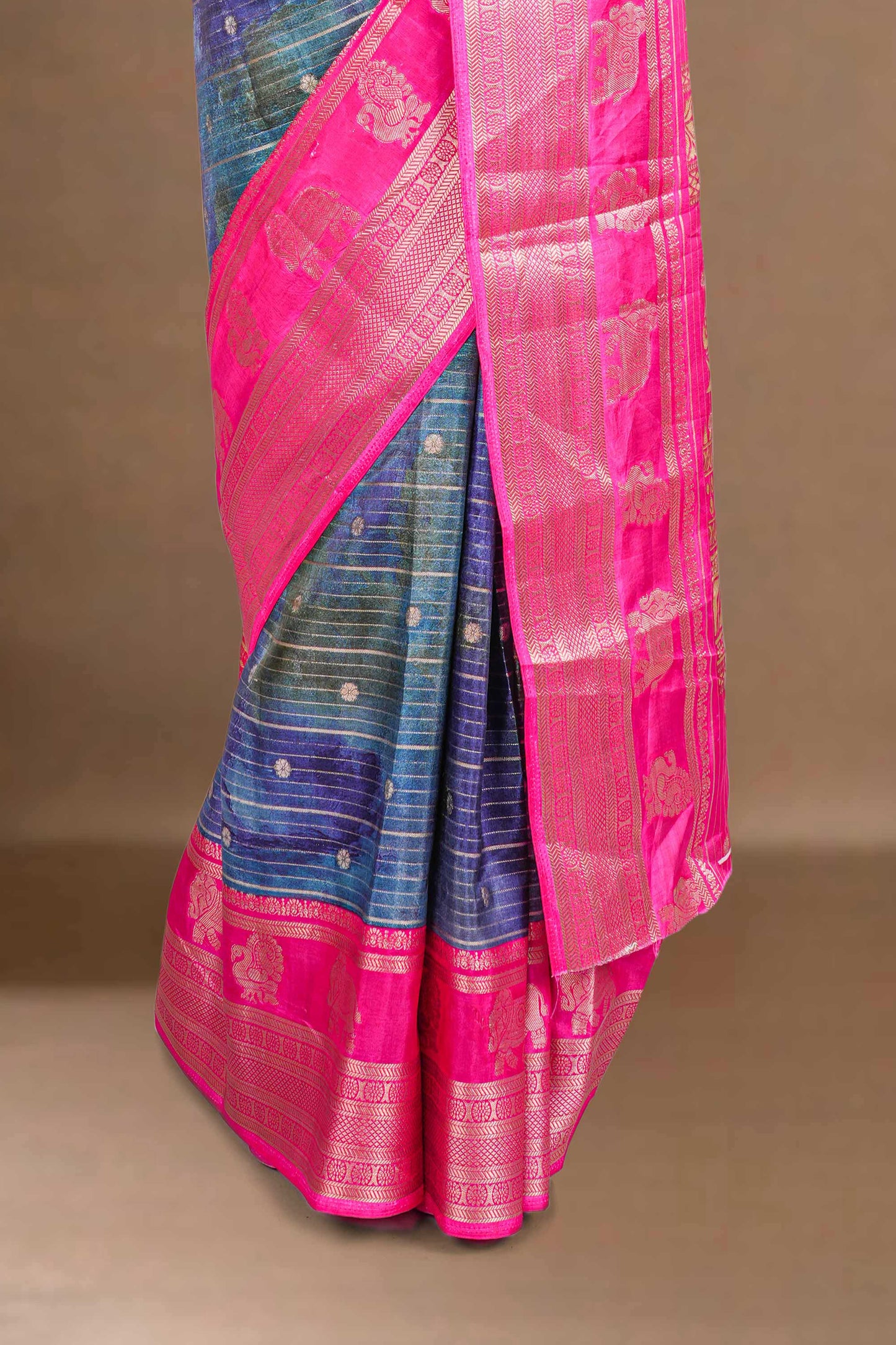 Multicolor dola silk saree for festival