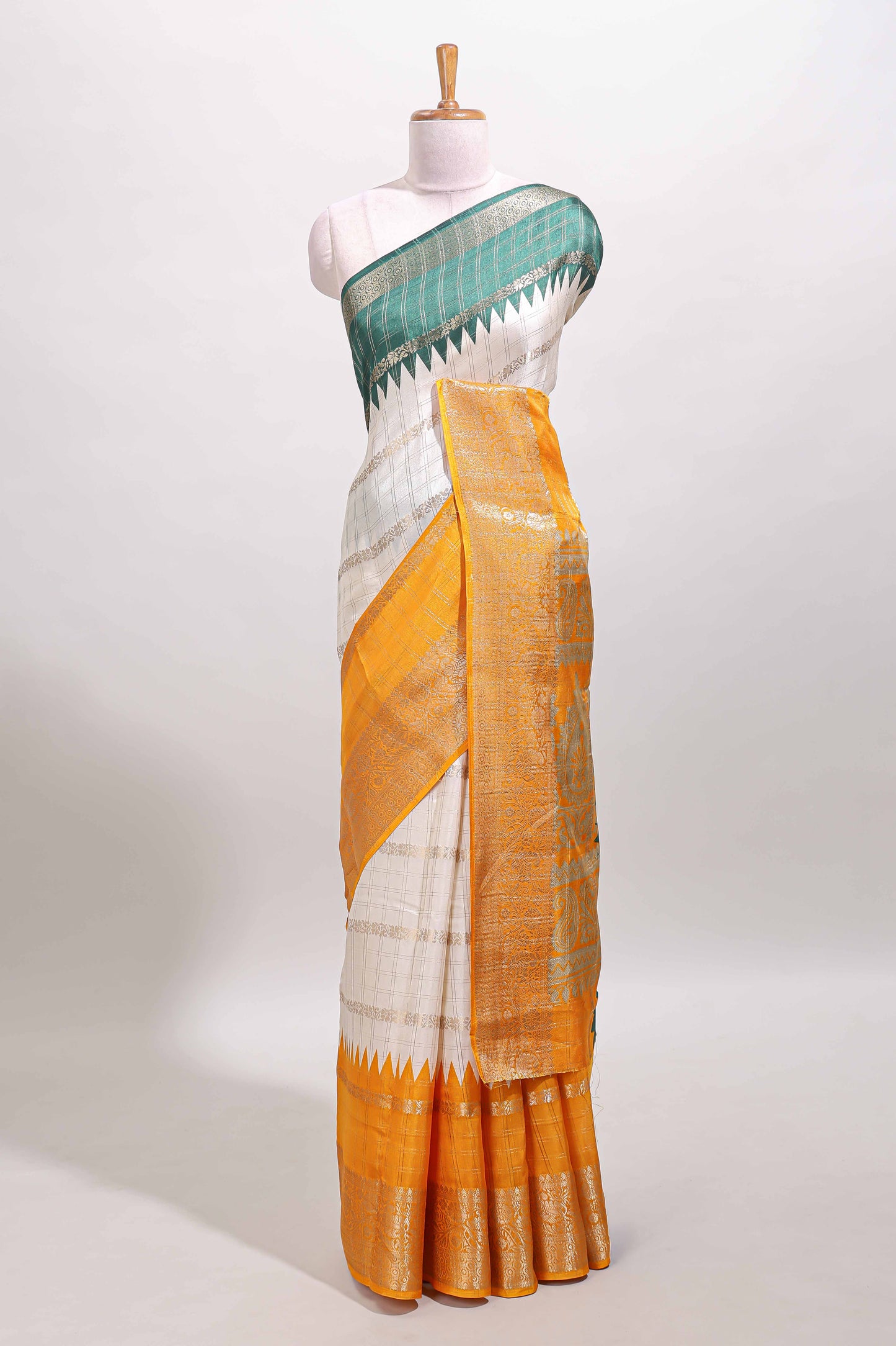 Multicolor dola silk woven saree
