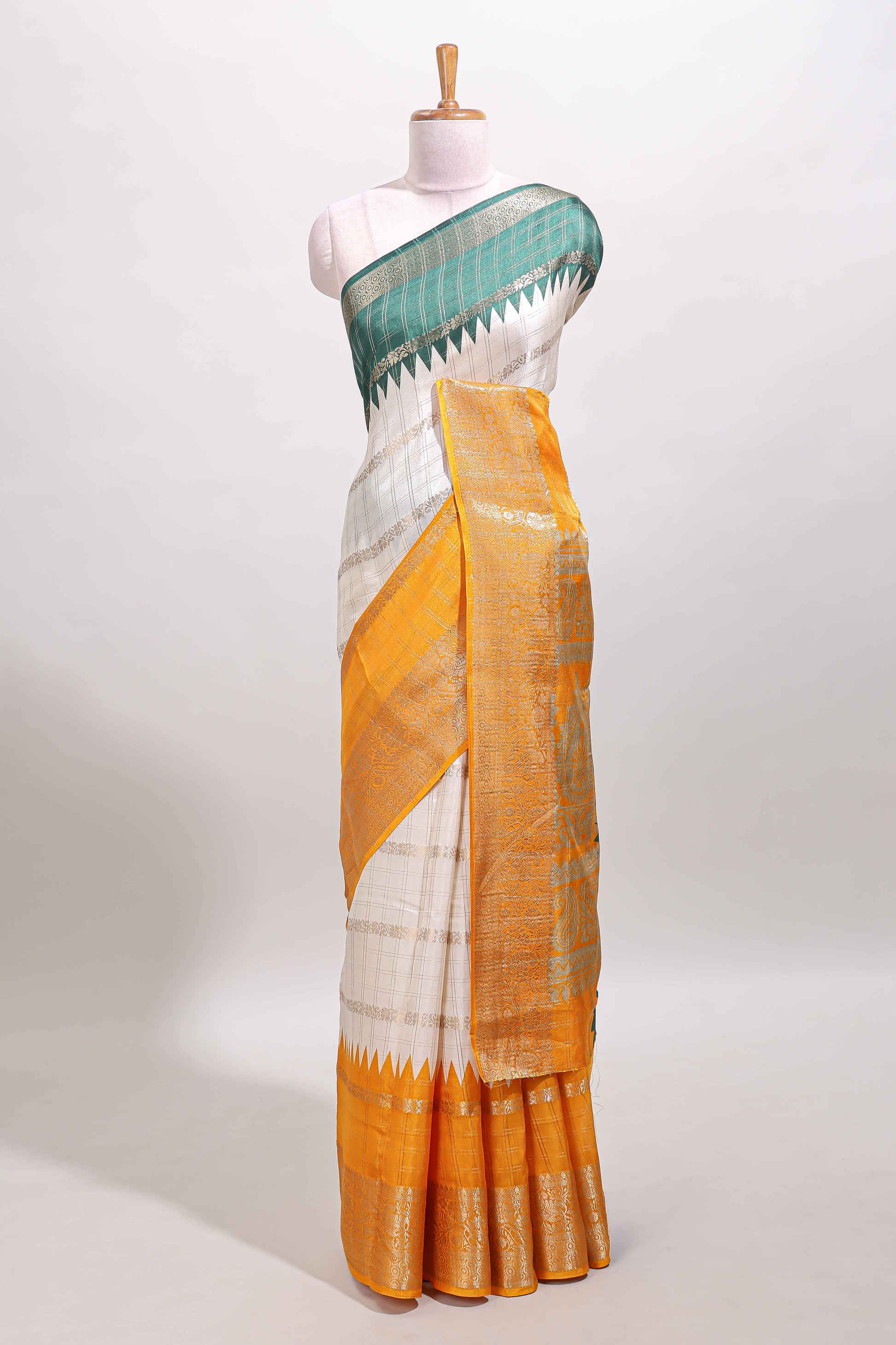 Multicolor dola silk woven saree
