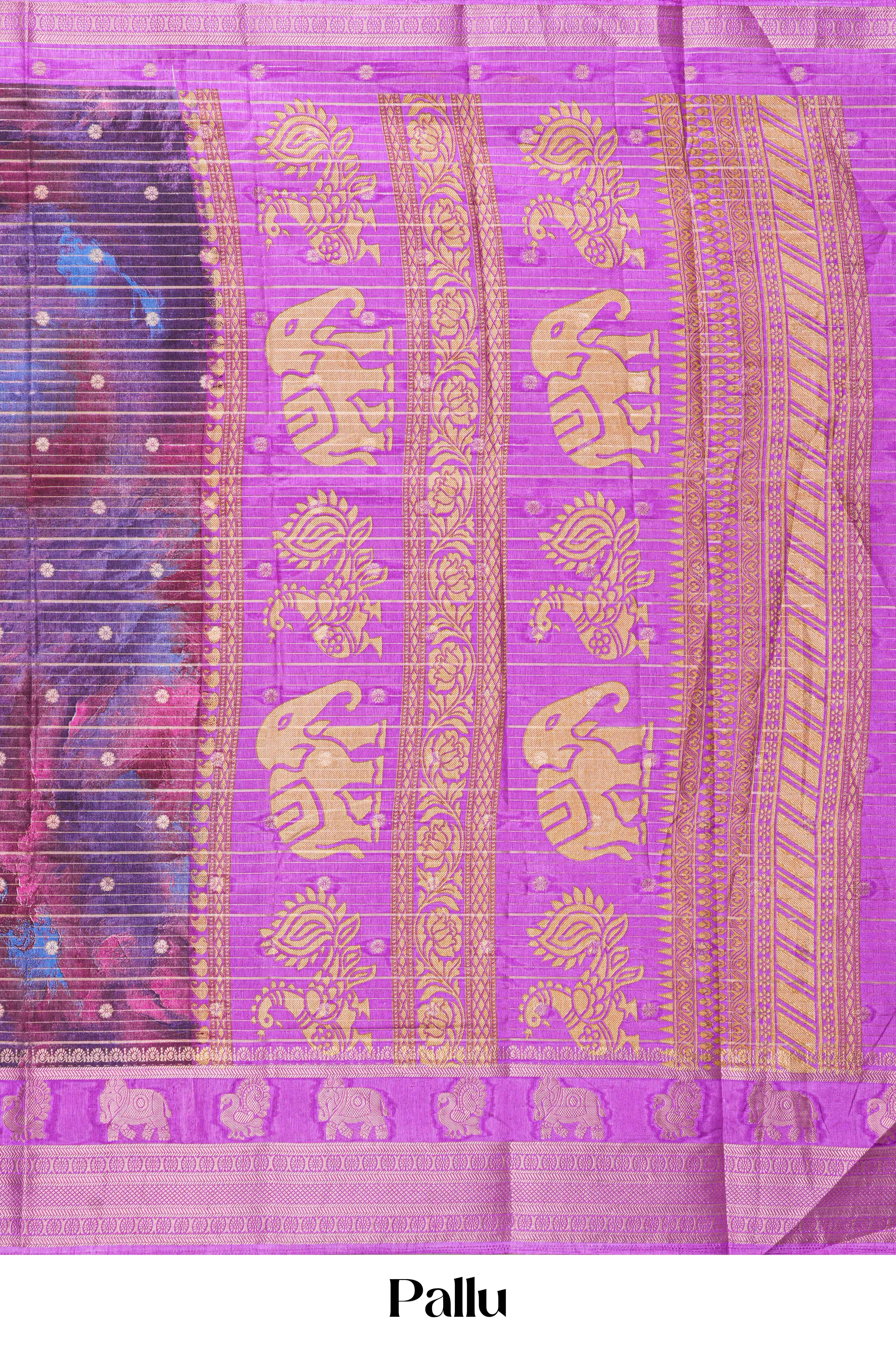Multicolor festive silk saree