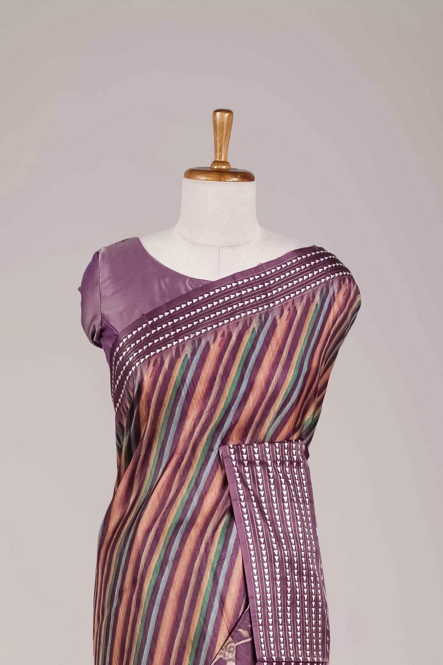 Multicolour lavender saree