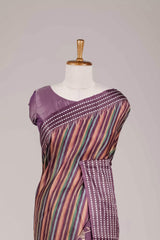 Multicolour lavender saree