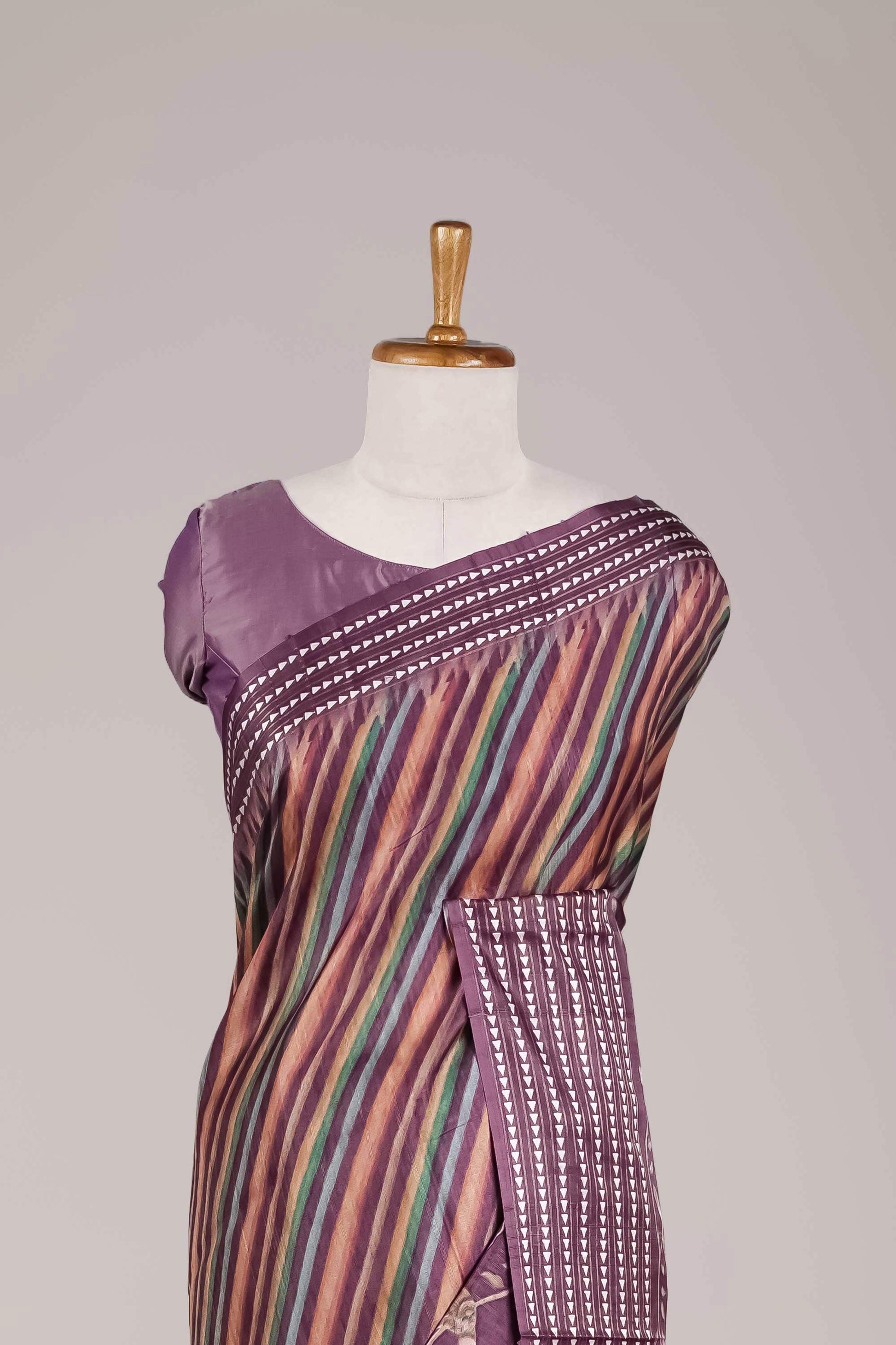 Multicolour lavender saree