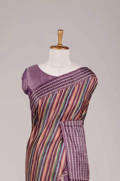 Multicolour lavender saree